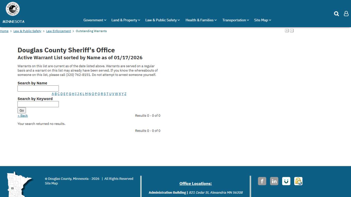 Douglas County | Outstanding Warrants